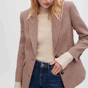 Maje Vaisa Houndstooth Blazer